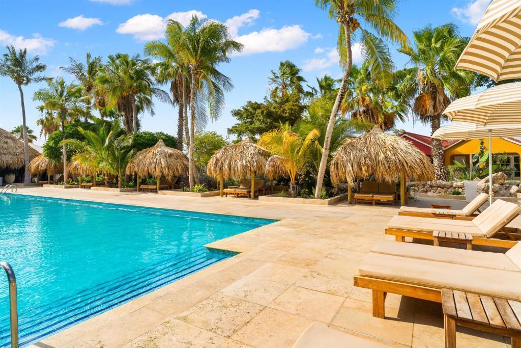 Zwembad met ligbedden Livingstone Curacao