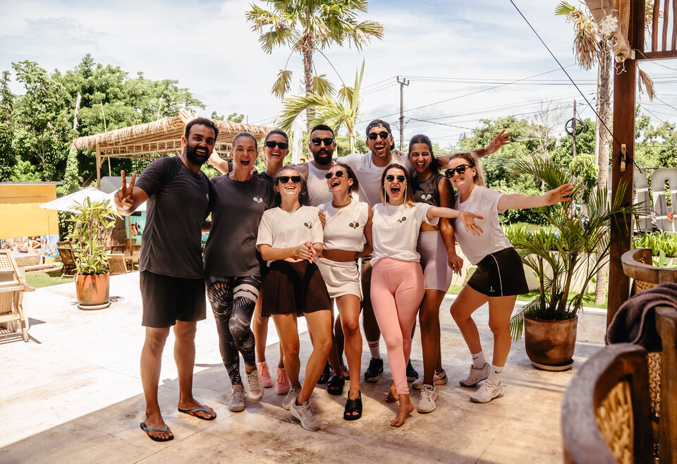 Groep padelspelers Bali