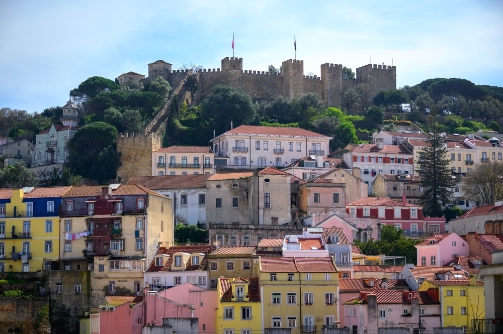 Aanzicht van buitenwijk in Lissabon